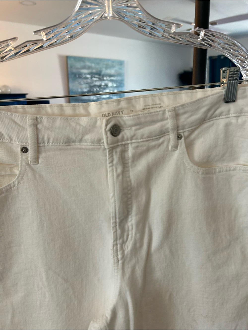 Old Navy Women's Cream High-Rise Five-Pocket Jeans